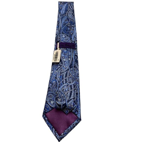 Burma Bibas mens wearhouse blue white paisley 100% silk length 29 inches - Picture 2 of 6
